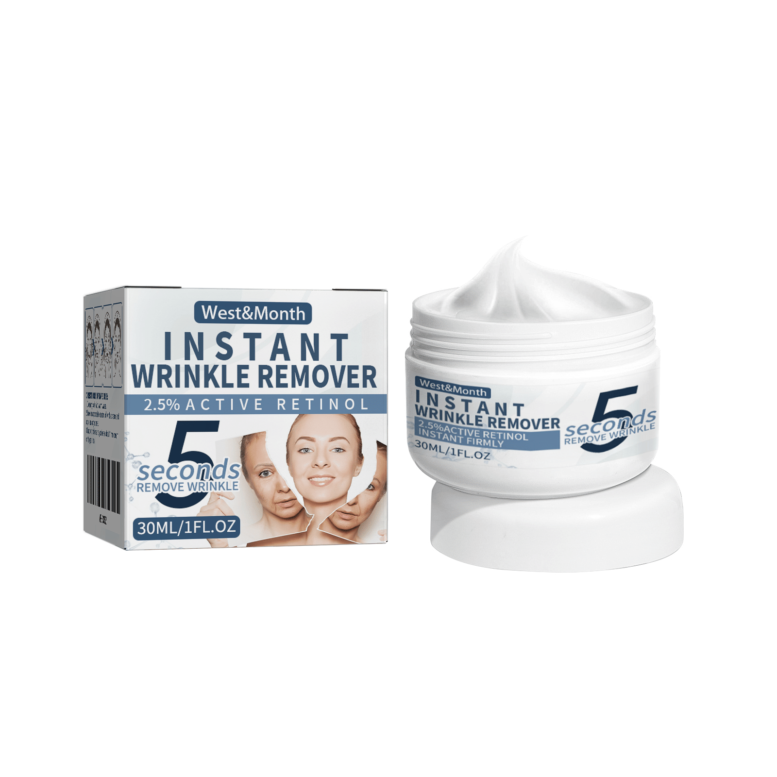 West&Month 5 Seconds Retinol Cream To Reduce Fine Lines Under Eyes Hydrating Moisturizing Cream To Soften Skin - JM Variety Store